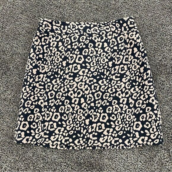 LOFT 8 Brown Animal Print Mini A-Line Skirt Pocket Y2K 90s Grunge Rockstar Retro - Picture 15 of 16